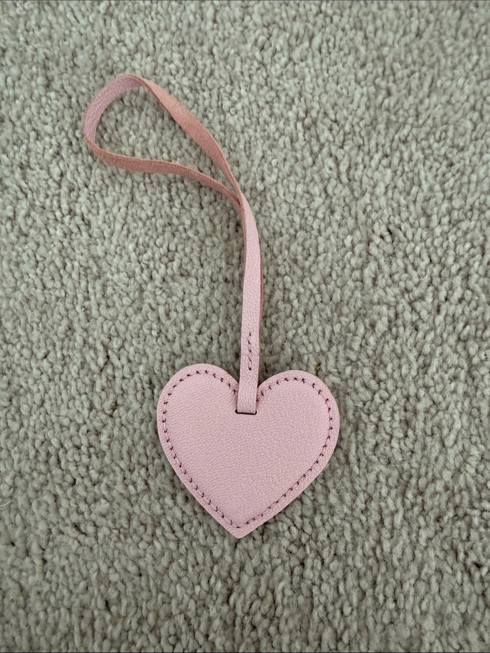 Pink Heart Purse Charm 100% Genuine Leather